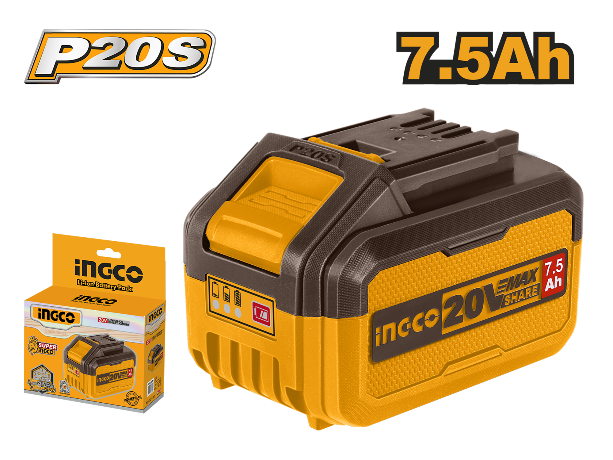 BATERÍA DE LITIO DE 20V, 7.5Ah