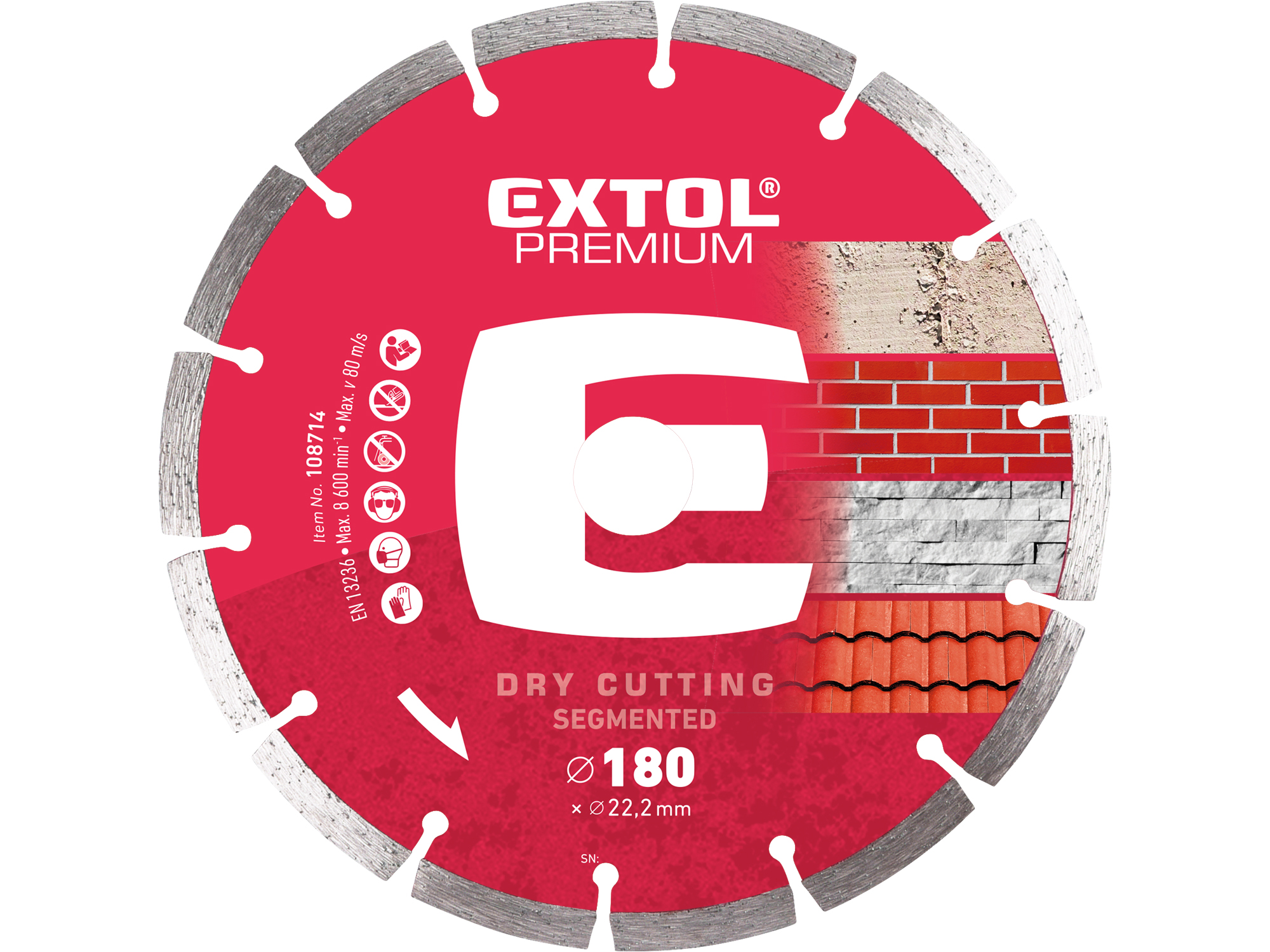 Disco Diamante Segmentado 7" Seco Extol Premium