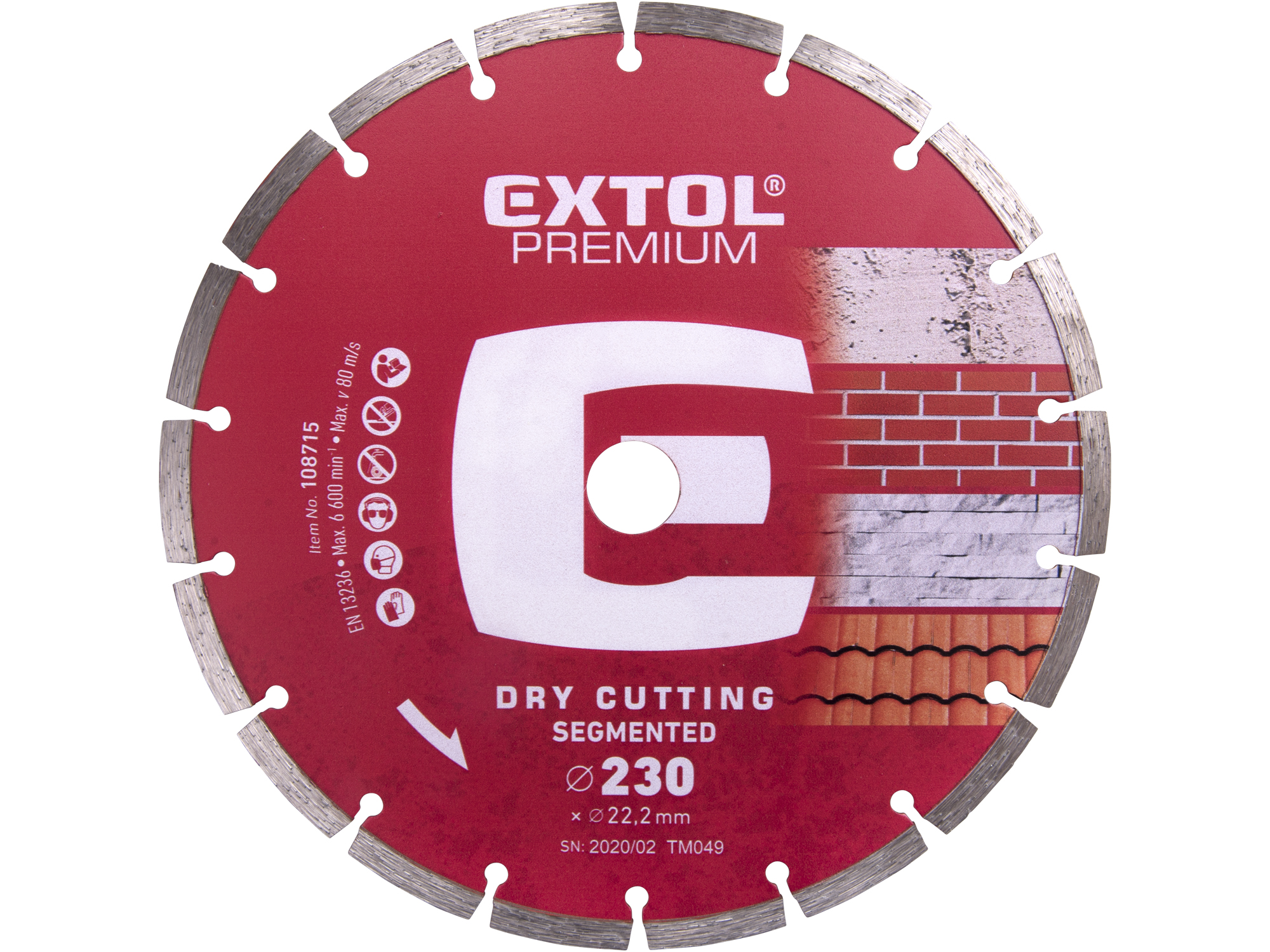 Disco Diamante Segmentado 9" Seco Extol Premium