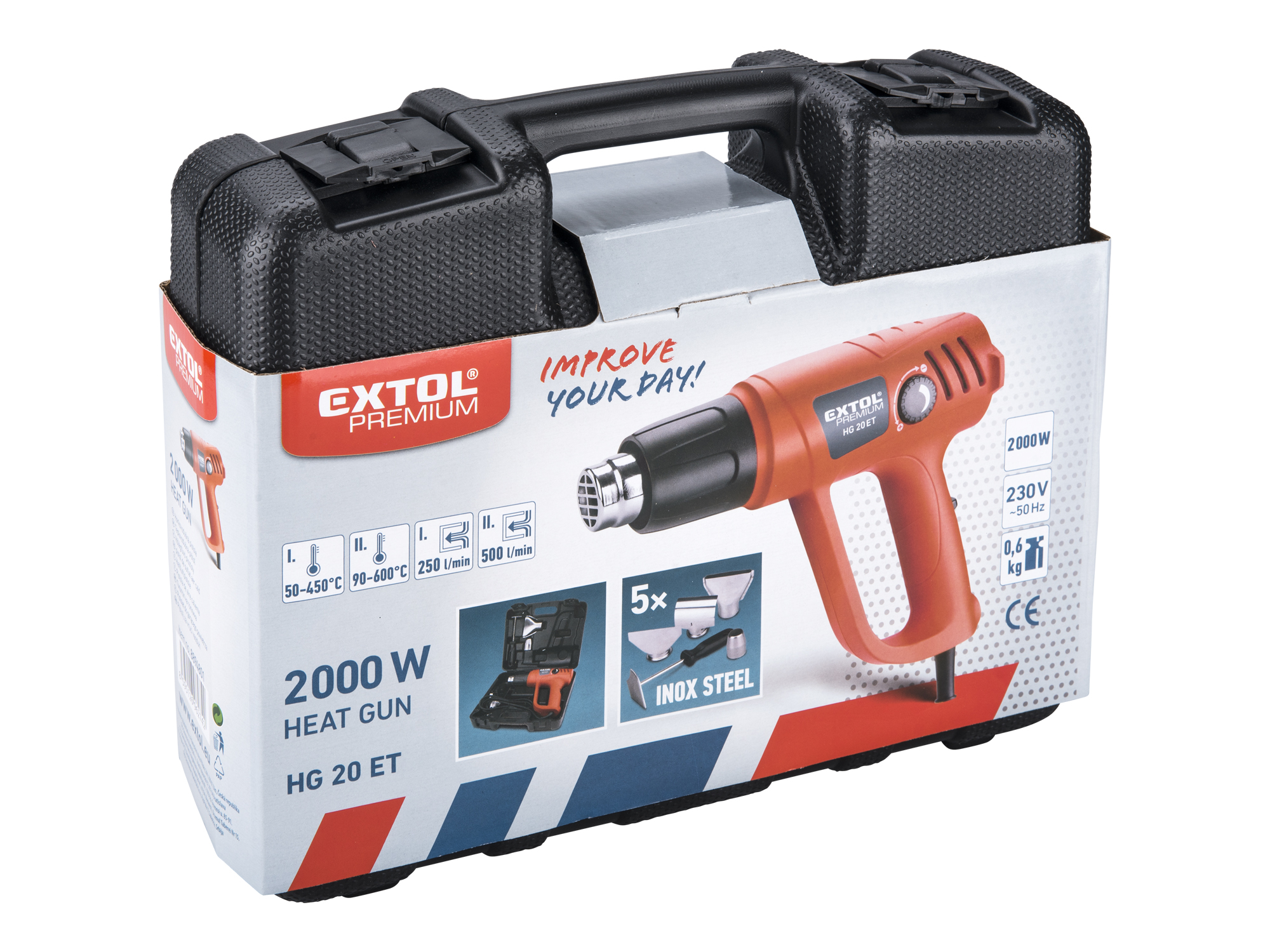 PISTOLA DE CALOR 1500W, 2 NIVELES REGULABLES DE TEMPERATURA - Imagen 7