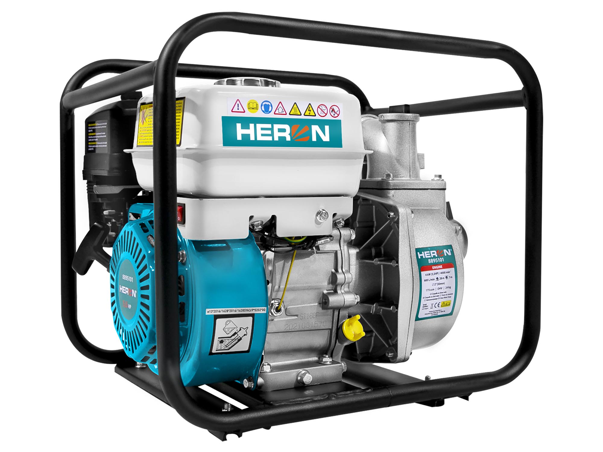 MOTOBOMBA DE 5.5HP, 600l/min, 2" x 2" - Imagen 2