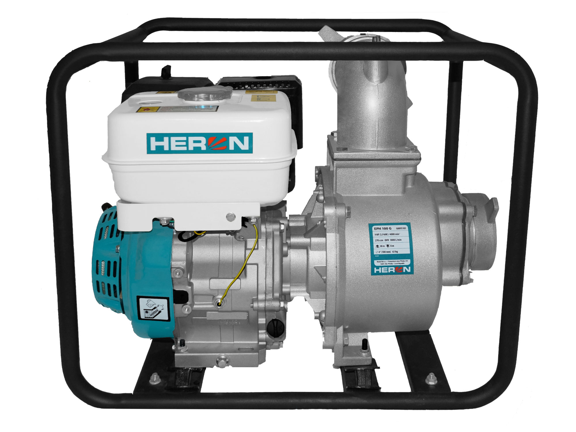 MOTOBOMBA DE 9.0HP, 1800l/min, 4" x 4"