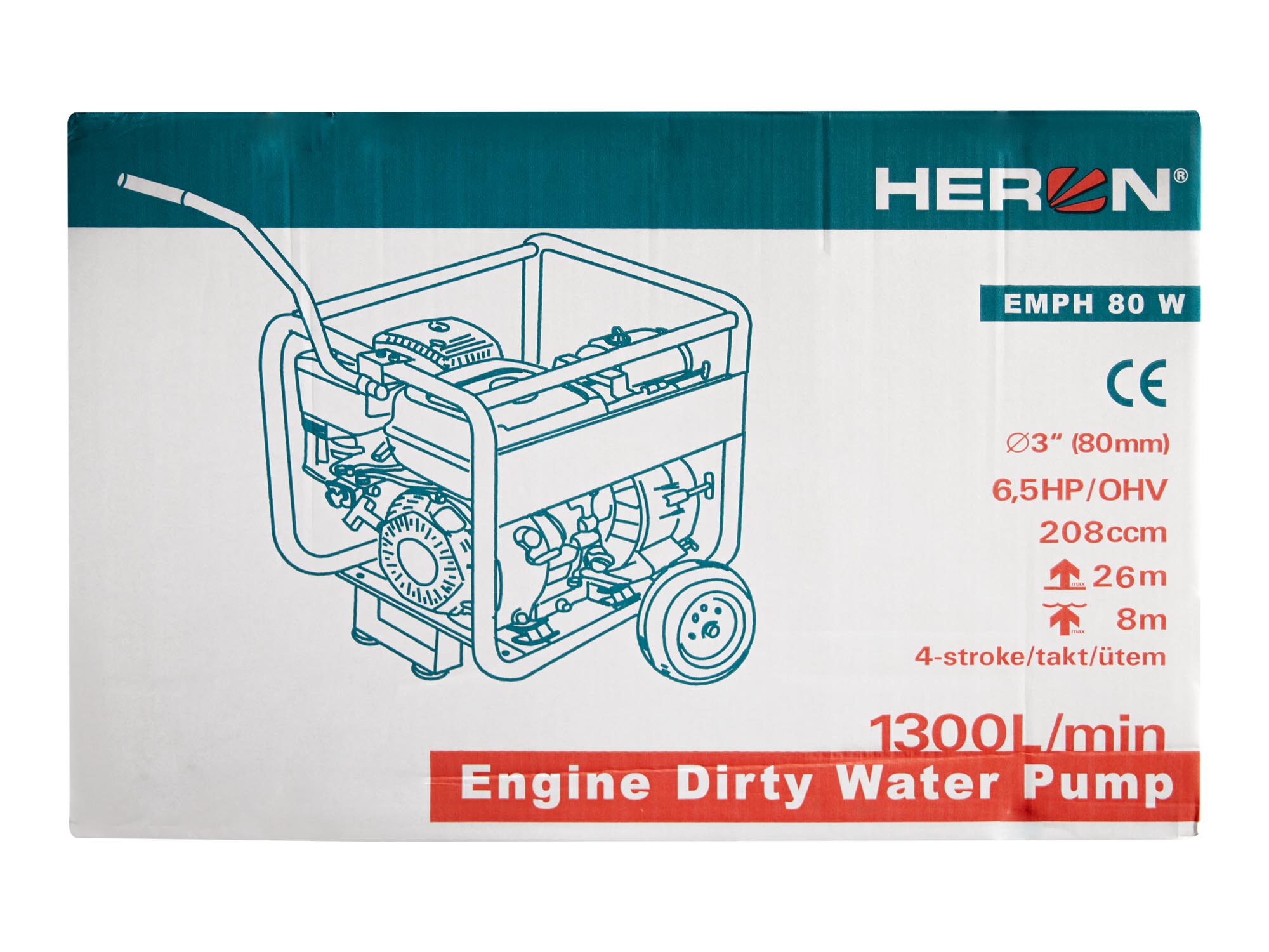 MOTOBOMBA DE SEMISÓLIDOS DE 6.5HP, 1300l/min, 3" x 3" - Imagen 3