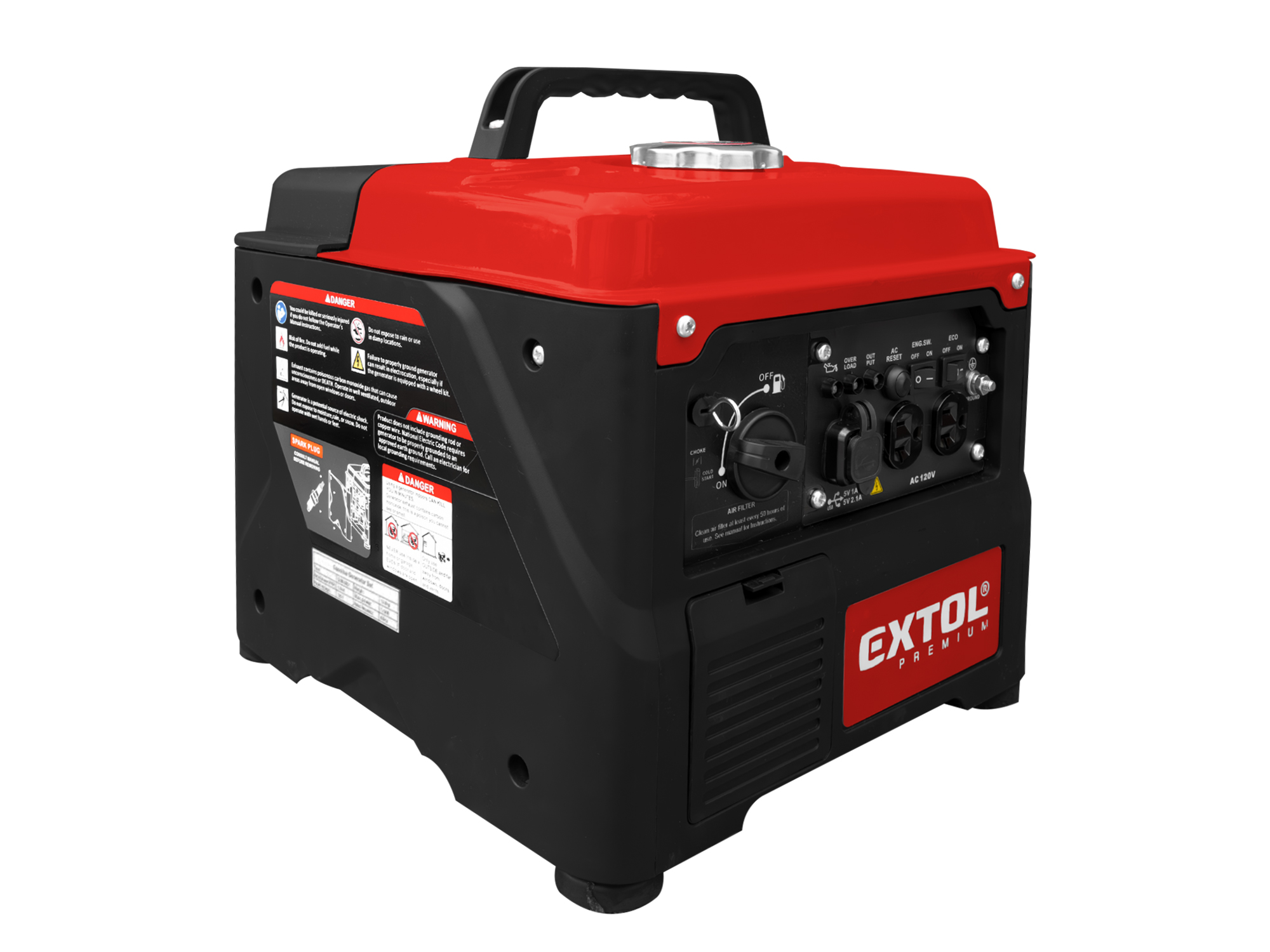 Generador Inversor Extol 4T 1100Watts 62Db 12.5Kg - Imagen 2