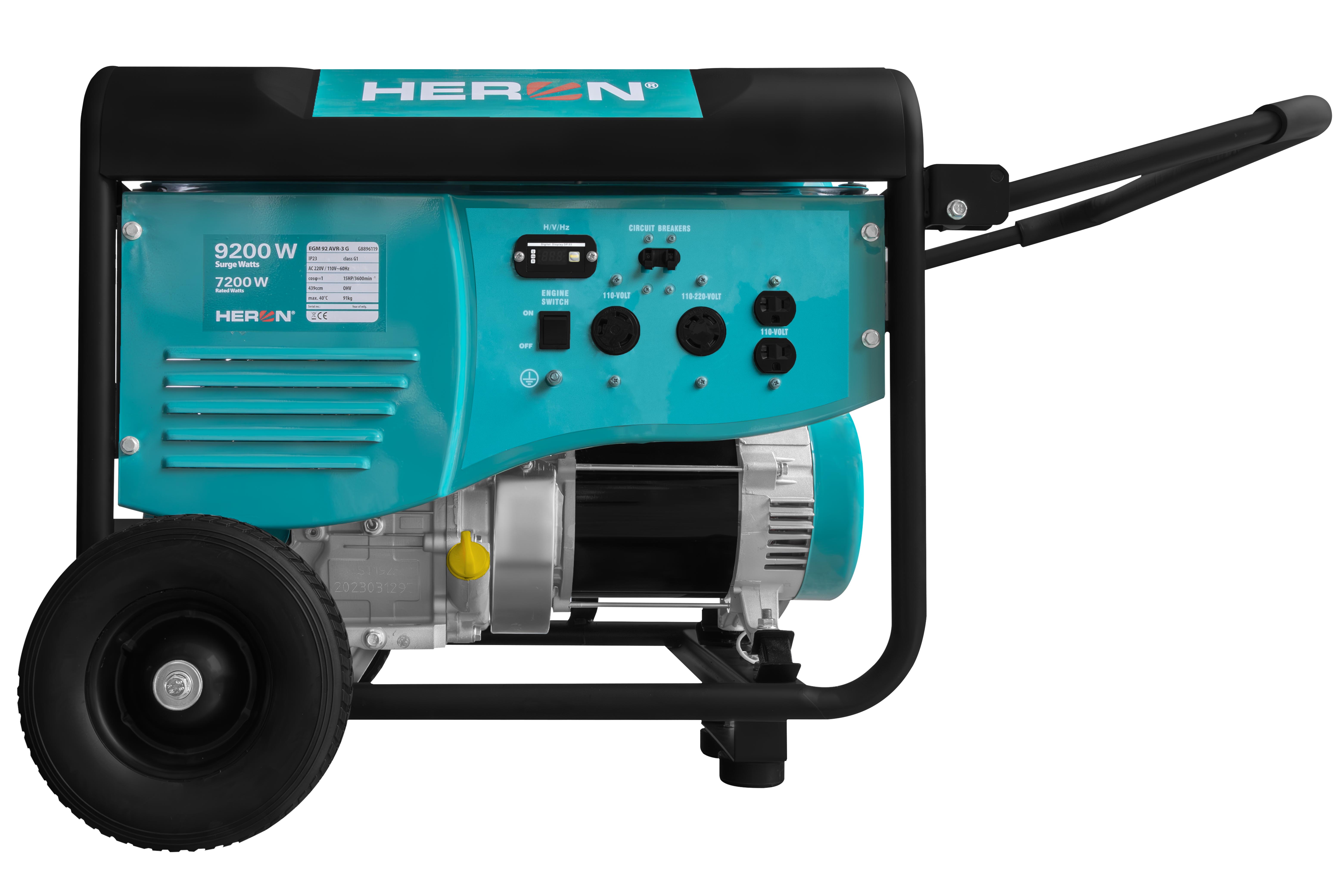 GENERADOR ELÉCTRICO DE 15HP, 9200W, Arranque Manual