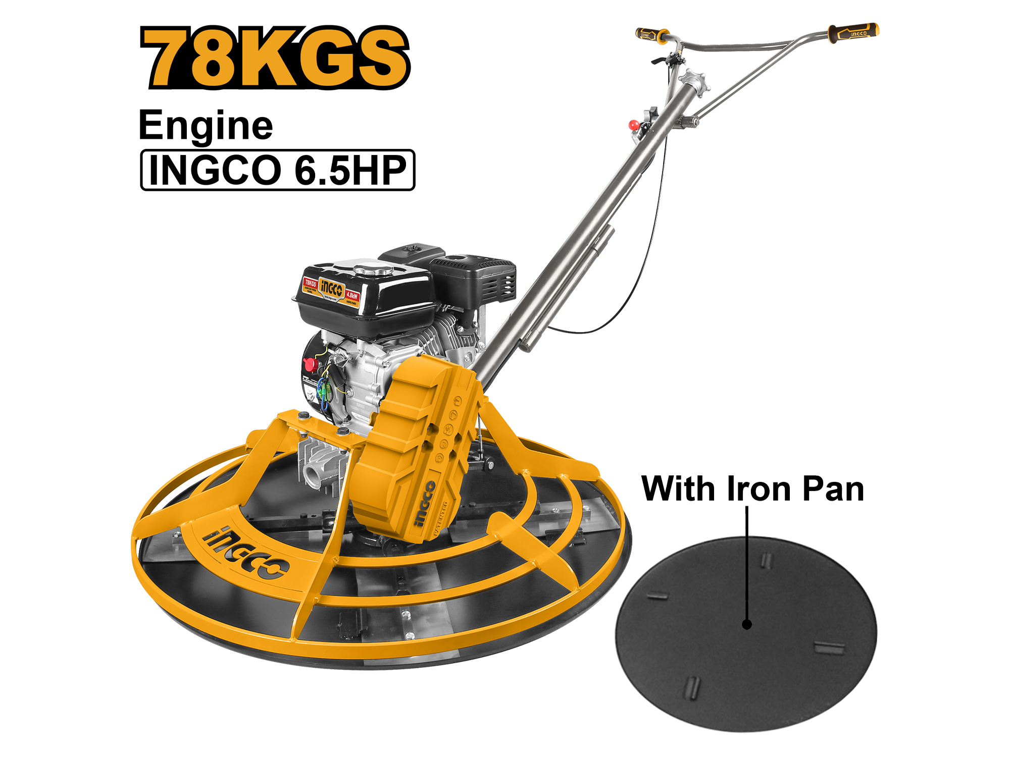 Alisadora de concreto de 6.5HP, Diametro de 36"
