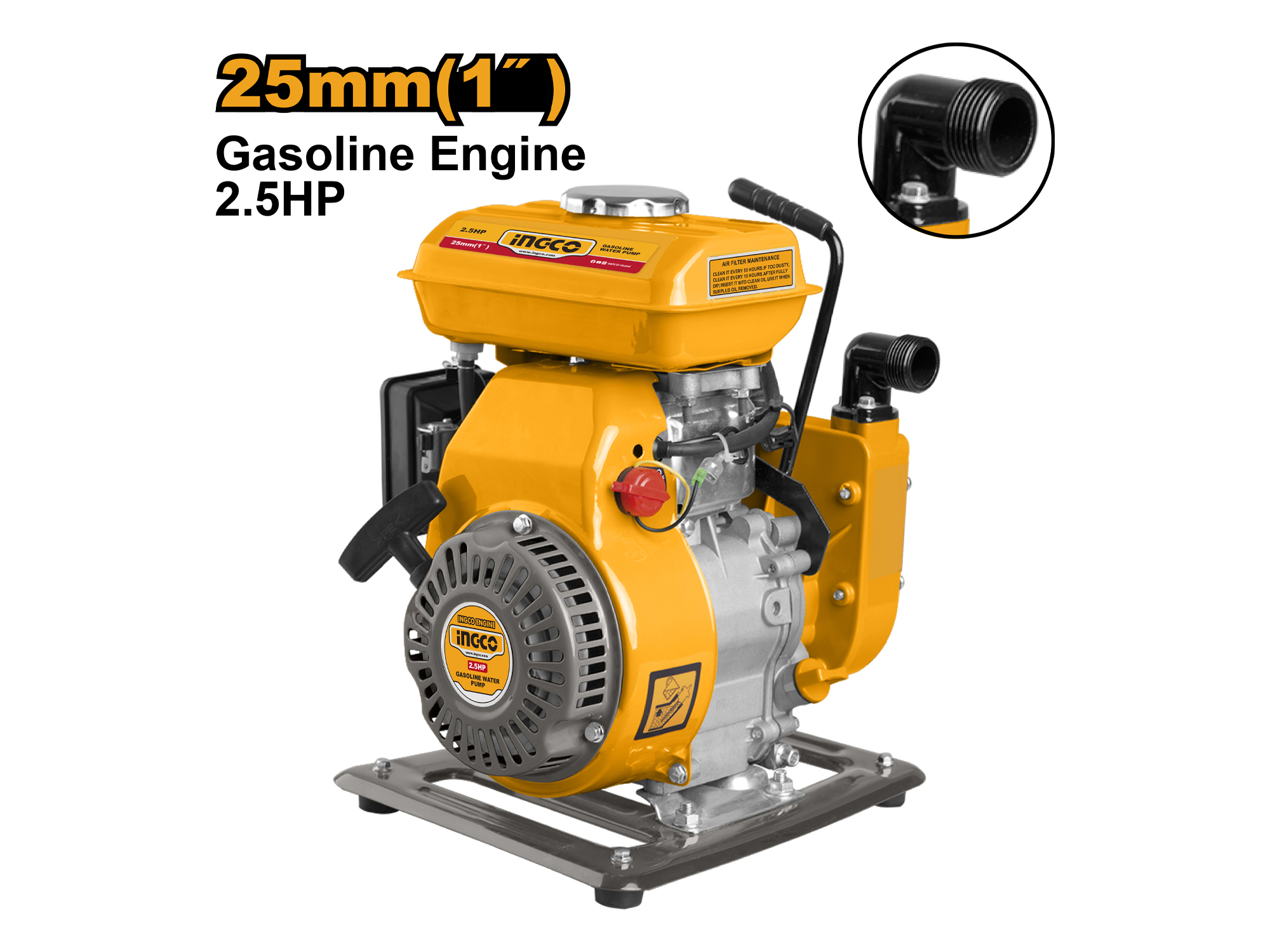 MOTOBOMBA DE 2.5HP, 100l/min, 1" x 1"