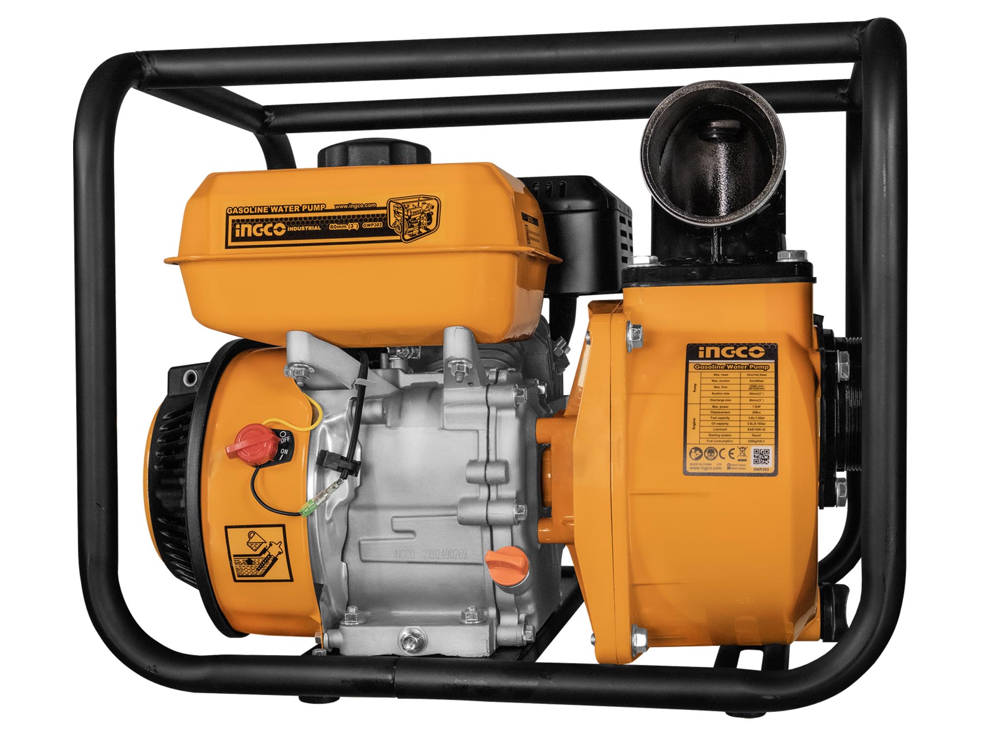 MOTOBOMBA DE 7.0HP, 1000l/min, 3" x 3" - Imagen 1