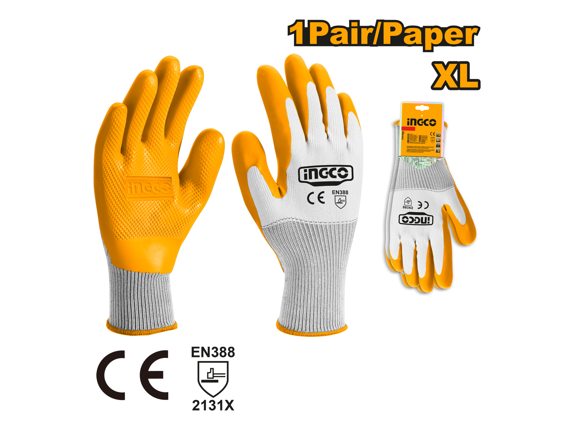 GUANTES DE PALMA DE LATEX PARA TRABAJO PESADO