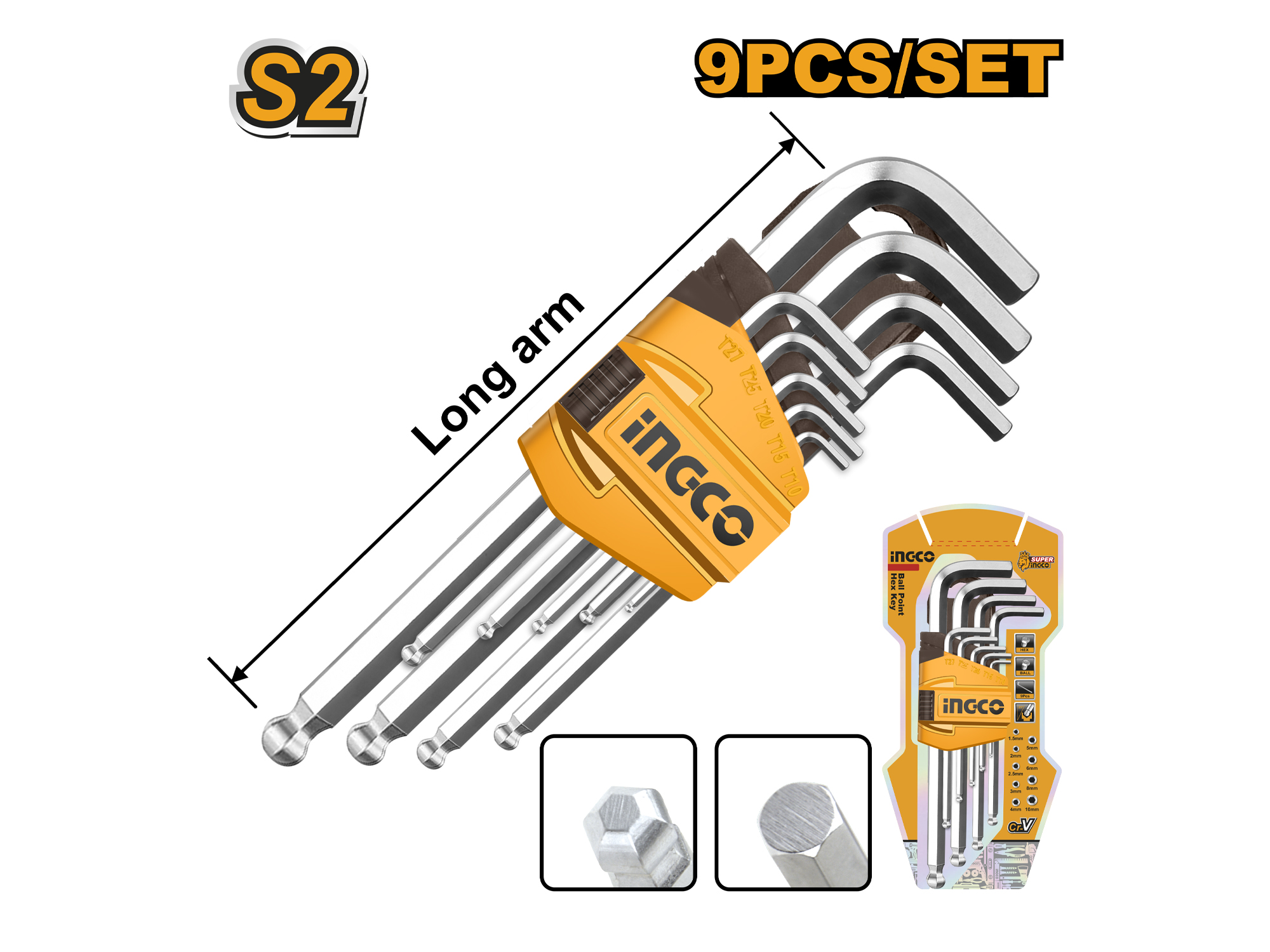 SET DE LLAVES ALLEN CABEZA REDONDA 9PZS