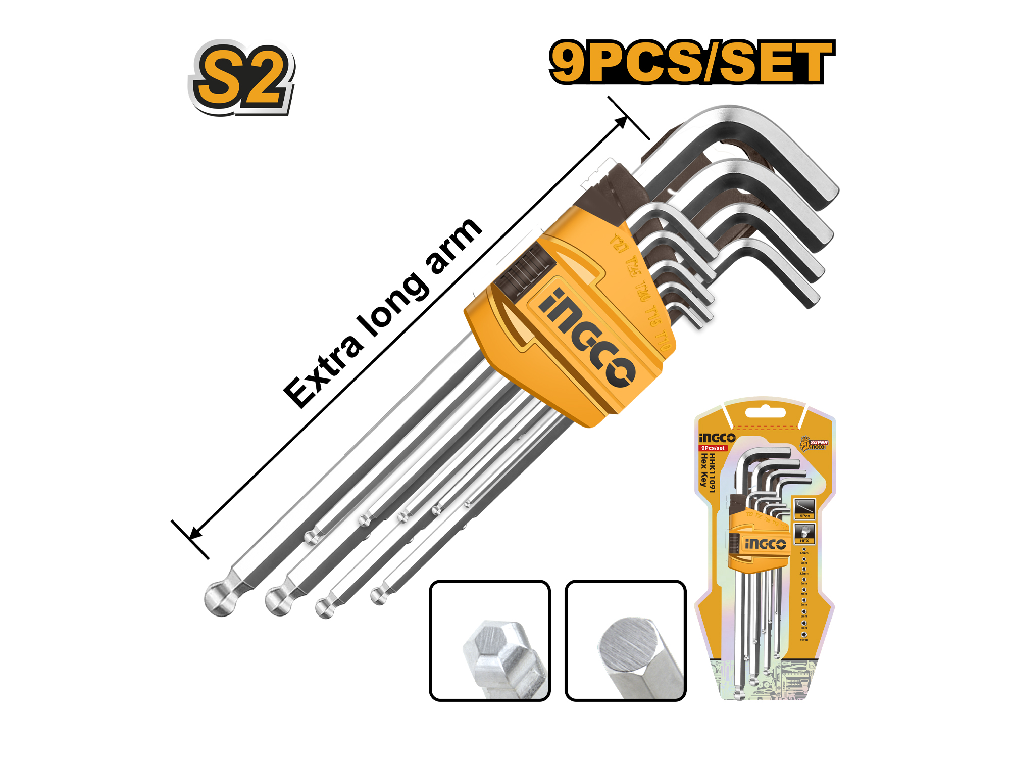 SET DE LLAVES ALLEN CABEZA REDONDA 9PZS