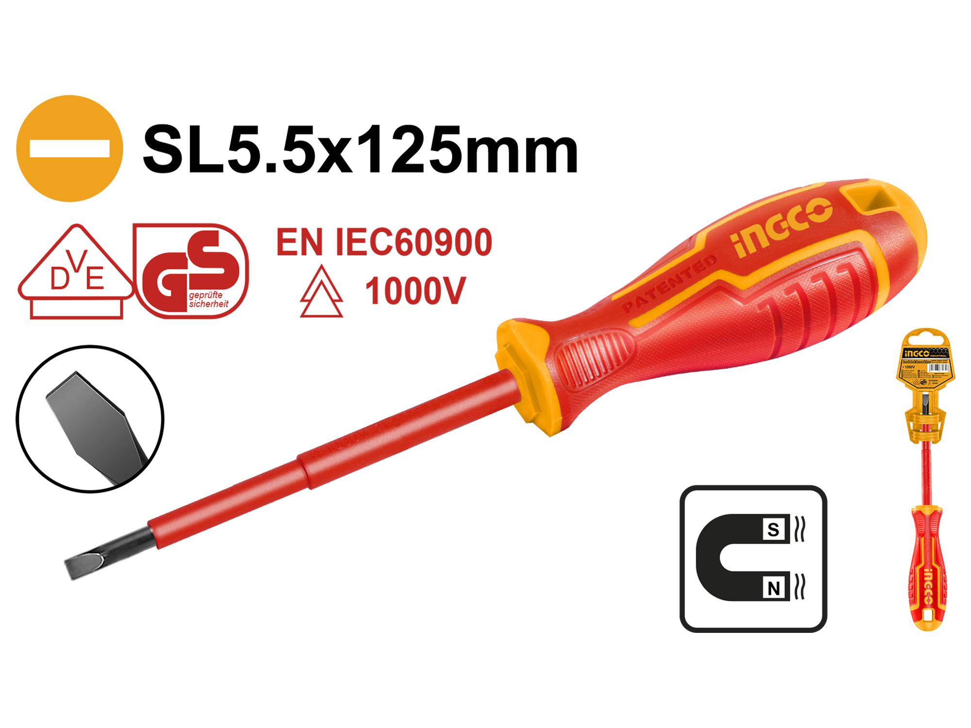 DESARMADOR PLANO AISLADO PARA ELECTRICISTA 1000V