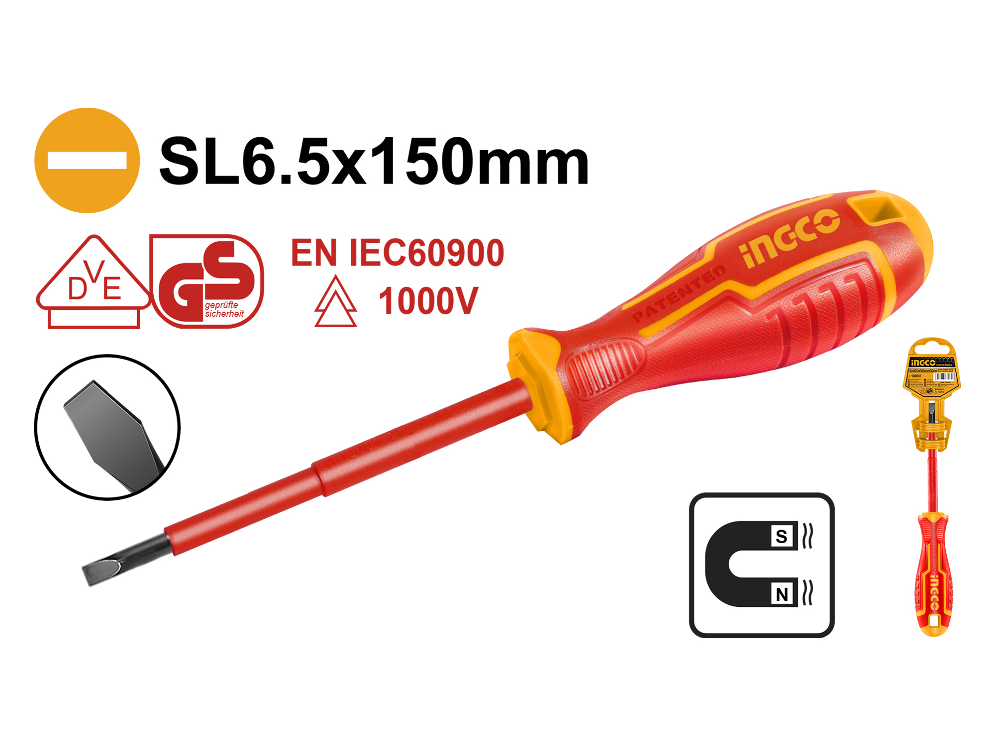 DESARMADOR PLANO AISLADO PARA ELECTRICISTA 1000V