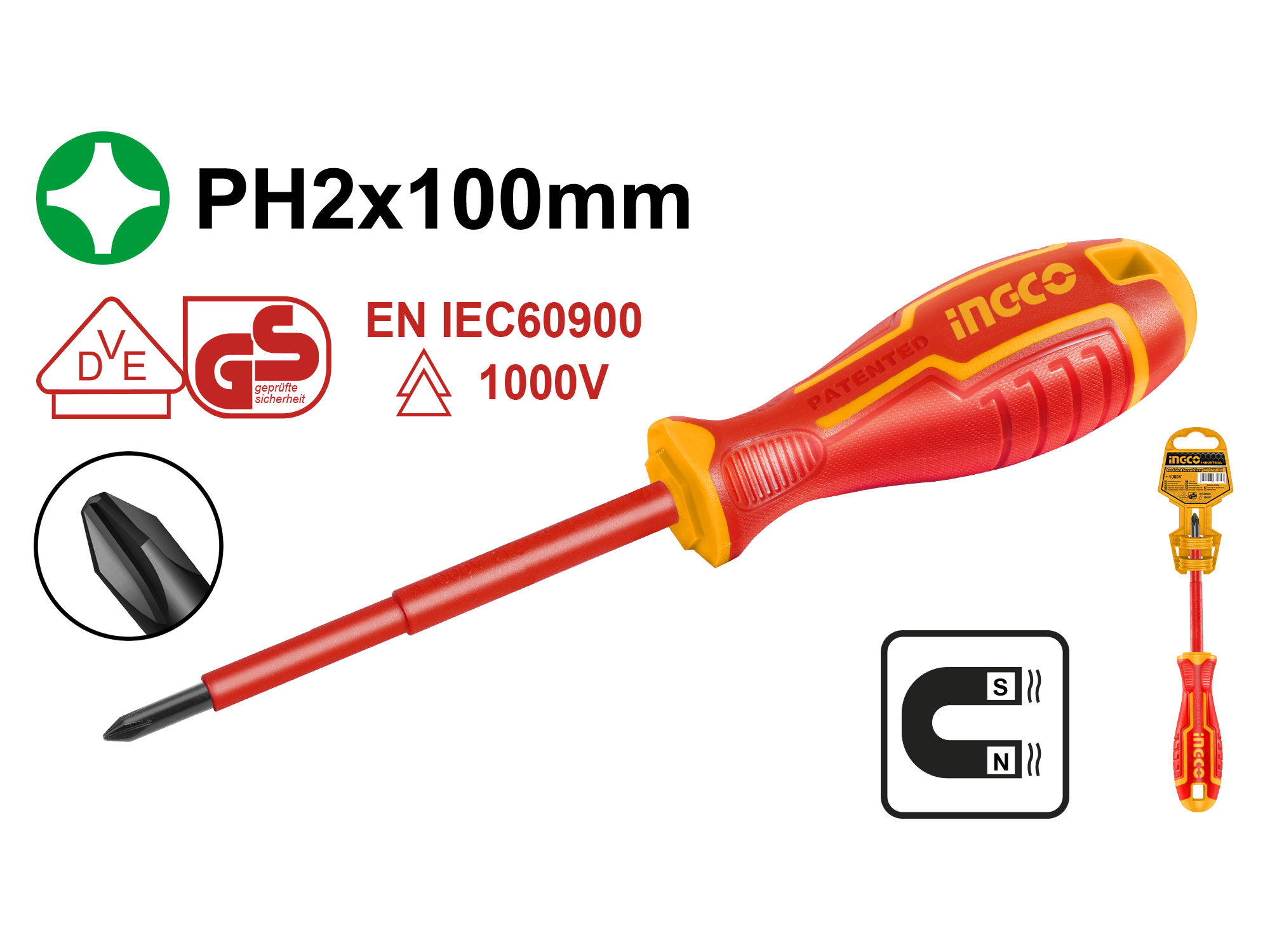 DESARMADOR PHILLIPS AISLADO PARA ELECTRICISTA 1000V