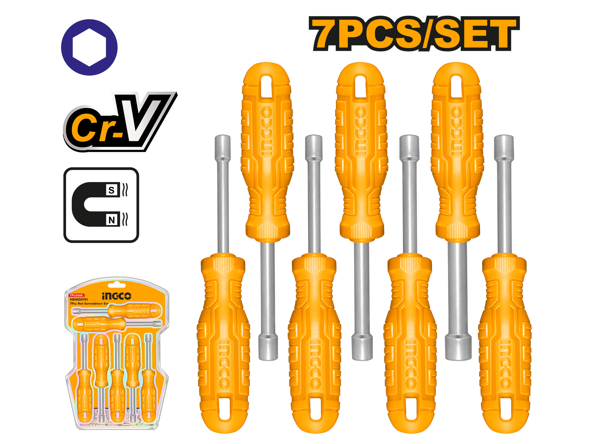 Set De 7 Desarmadores De Copa 6-12Mm