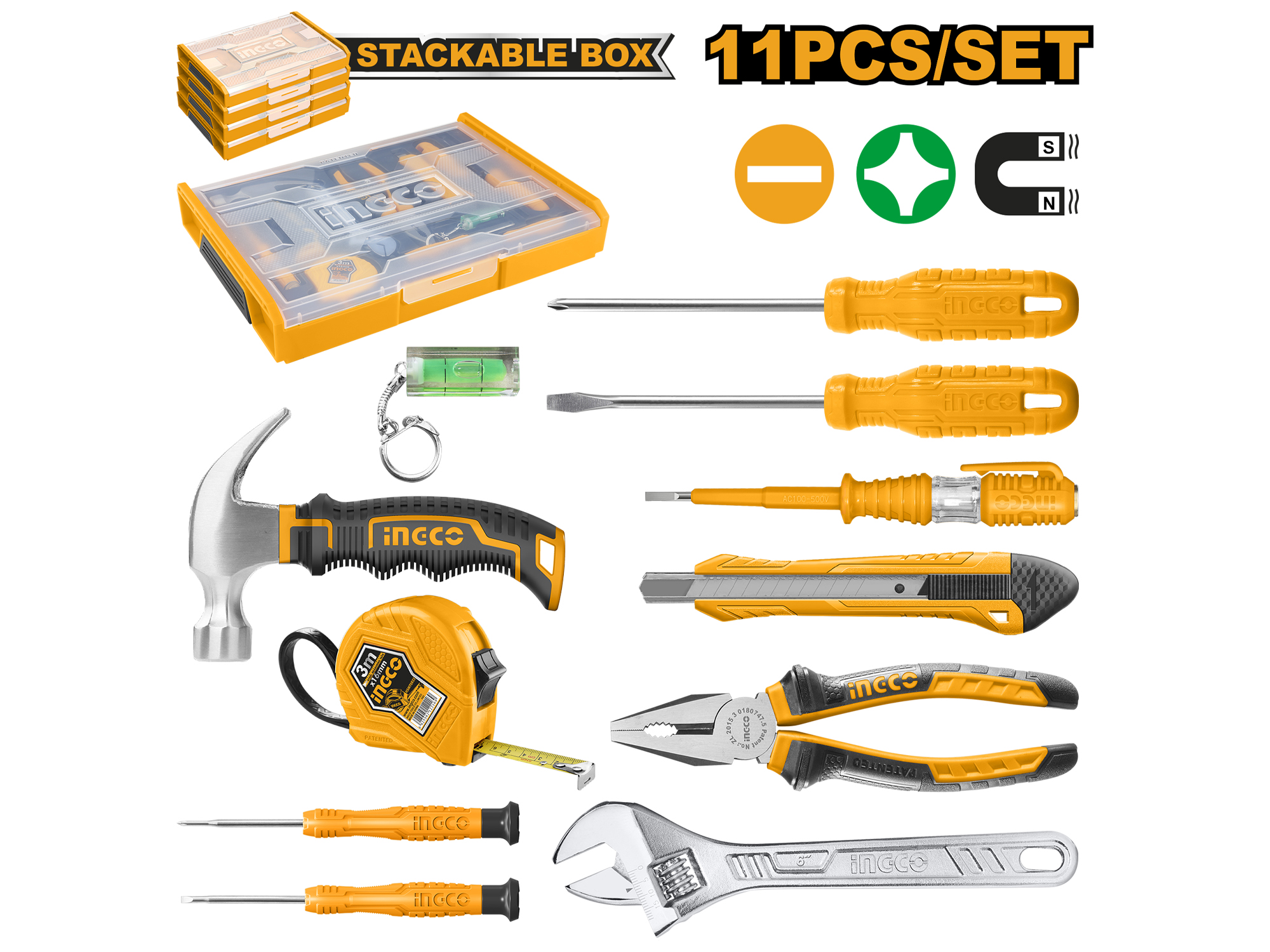 CAJA DE HERRAMIENTAS MANUALES APILABLE 11 PZS