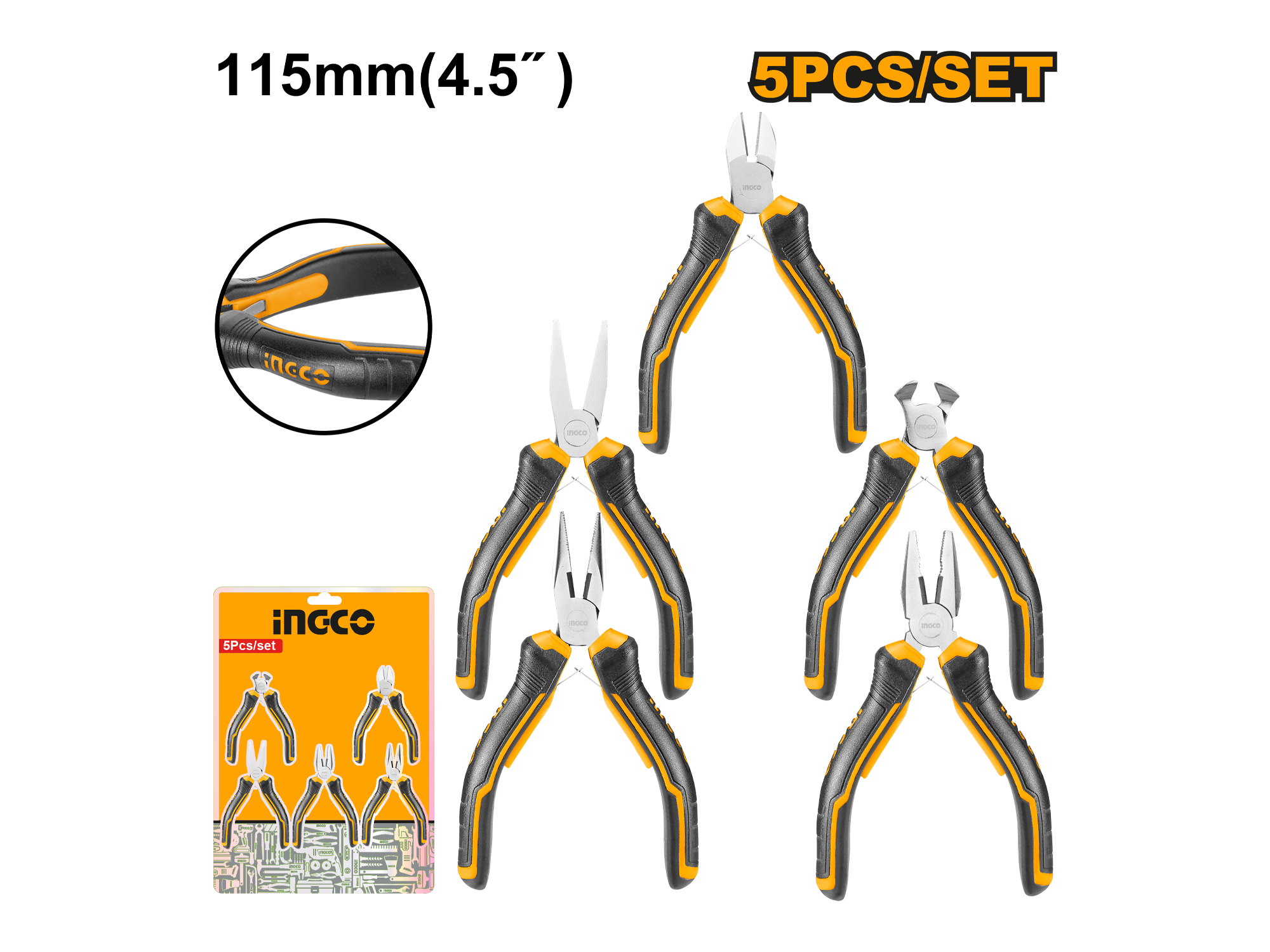 SET DE PINZAS Y ALICATES 5 PZS