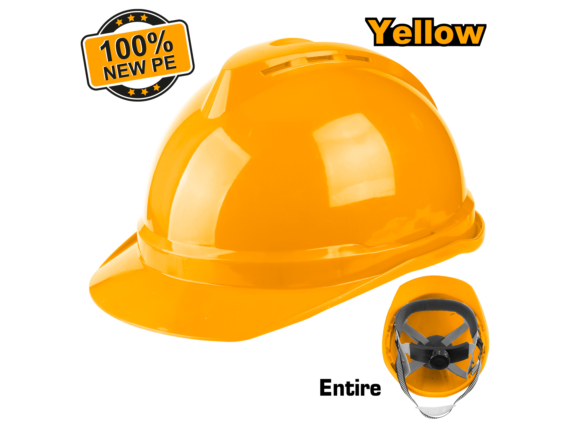 CASCO DE SEGURIDAD PE AMARILLO