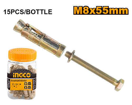 Caja De Tornillos De Expansion Ingco M8 52Mm 15Pzs