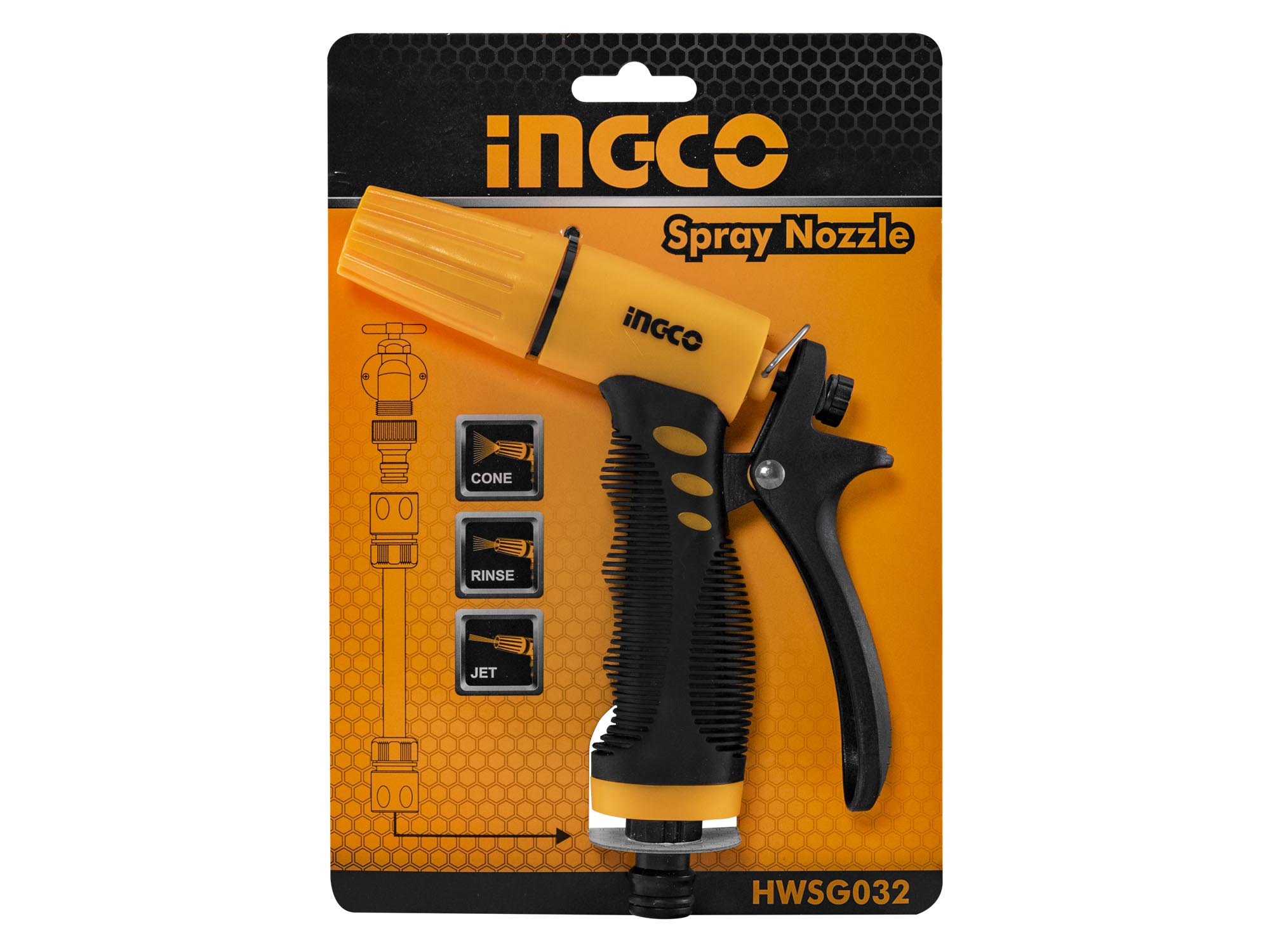 PISTOLA DE RIEGO TRES FUINCIONES CON ADAPTADOR 3/4"
