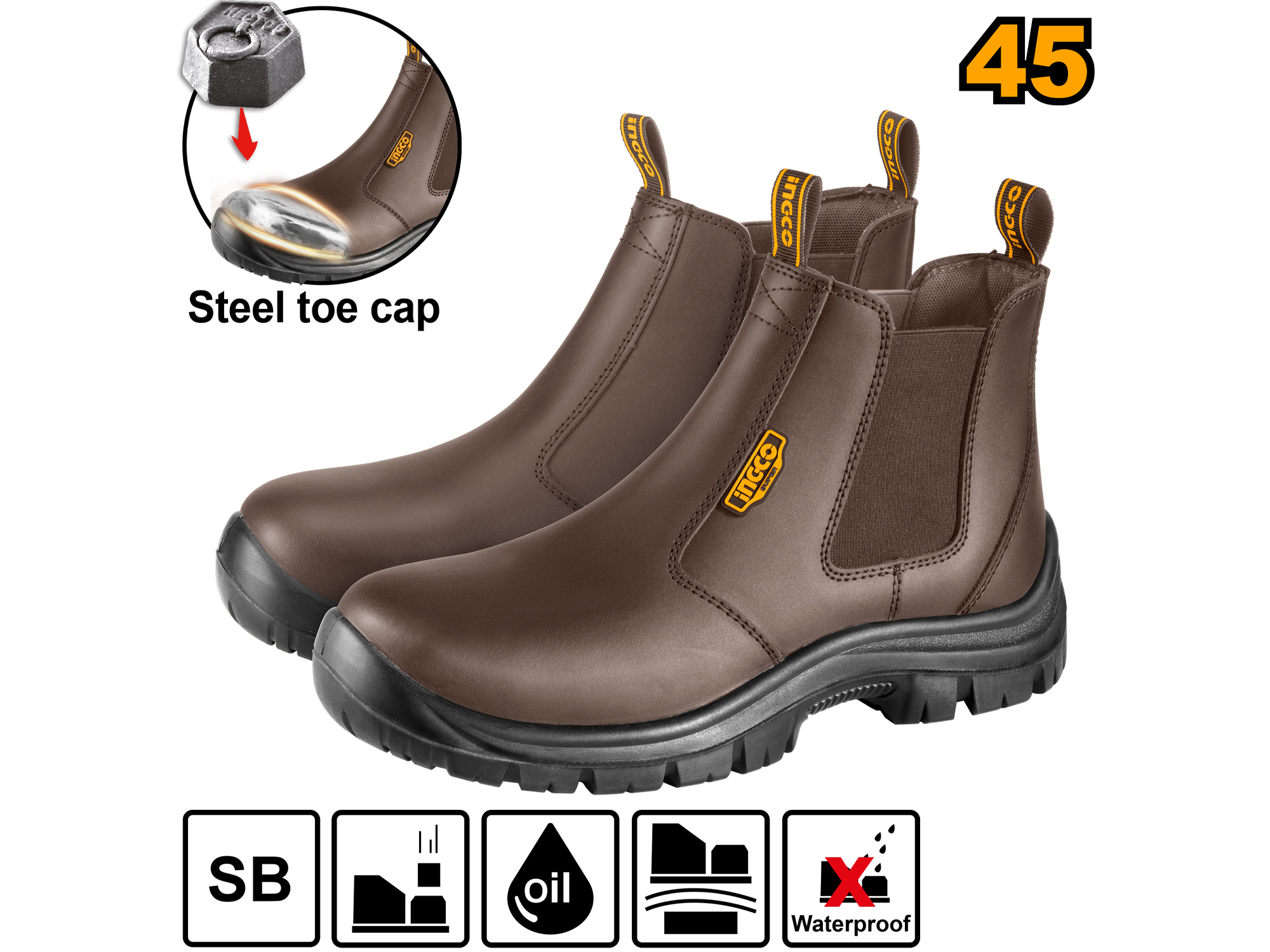 BOTA DE CUERO  CON PUNTA DE ACERO