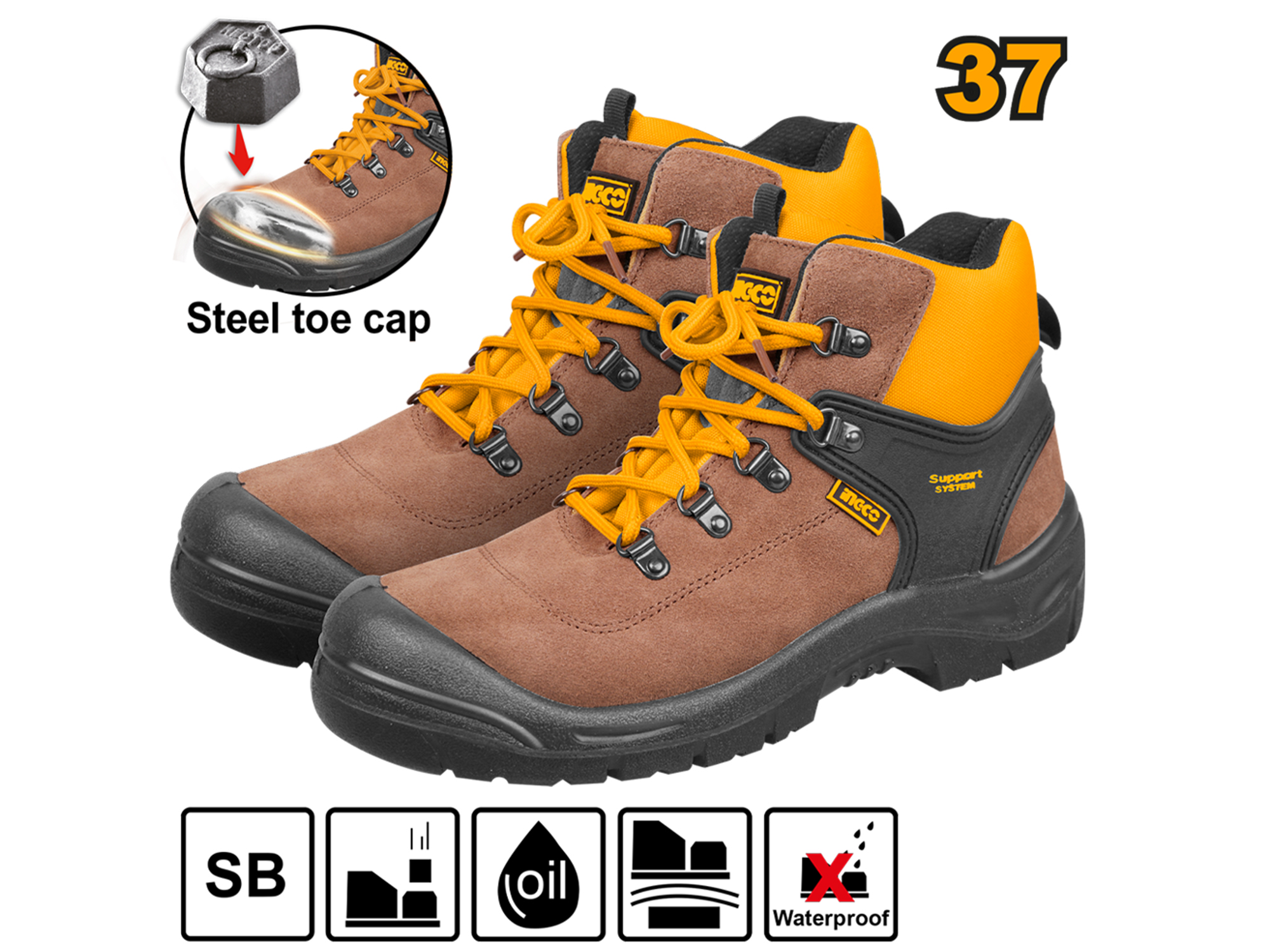 BOTA DE SEGURIDAD CAFÉ