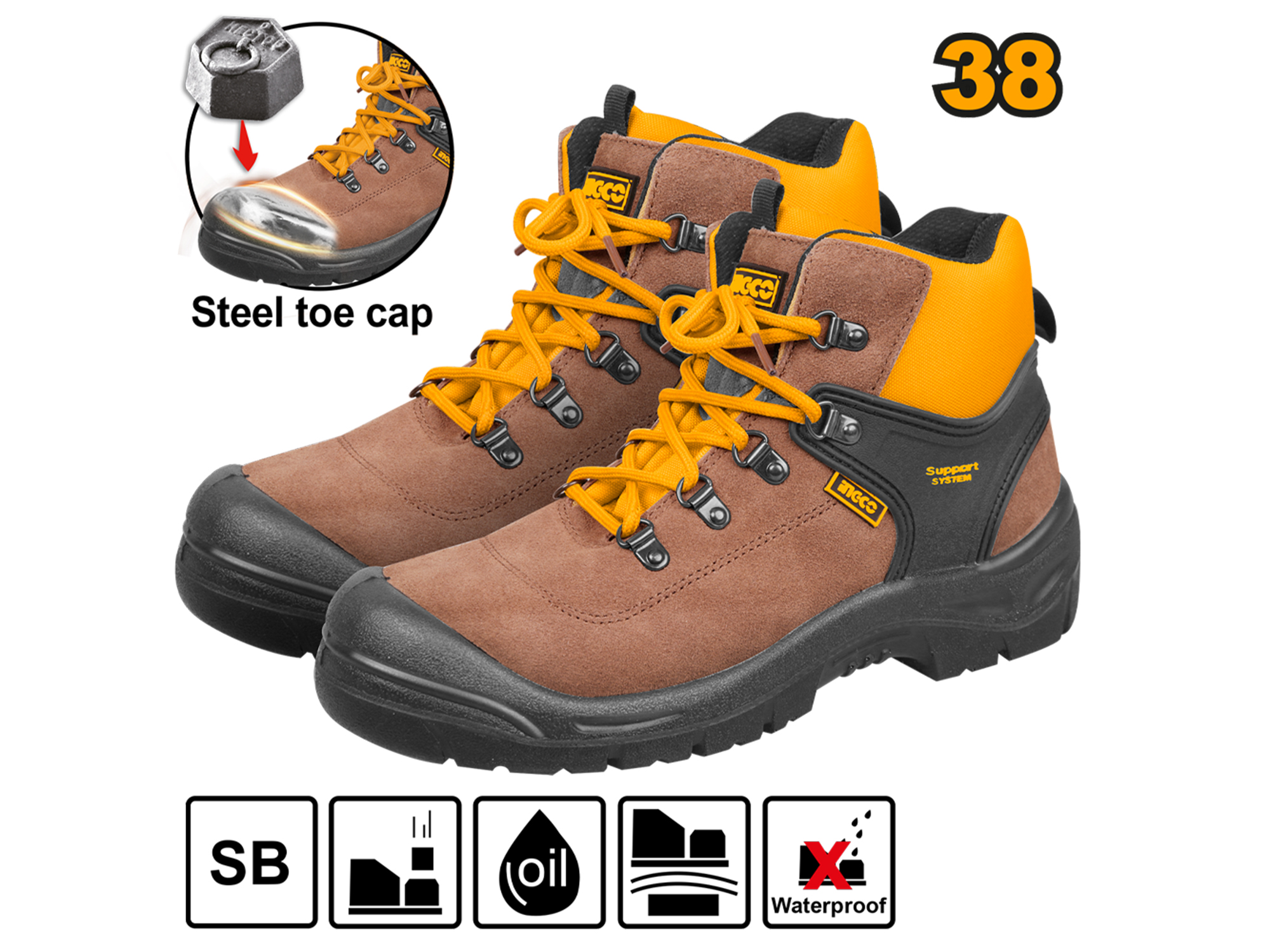 BOTA DE SEGURIDAD CAFÉ