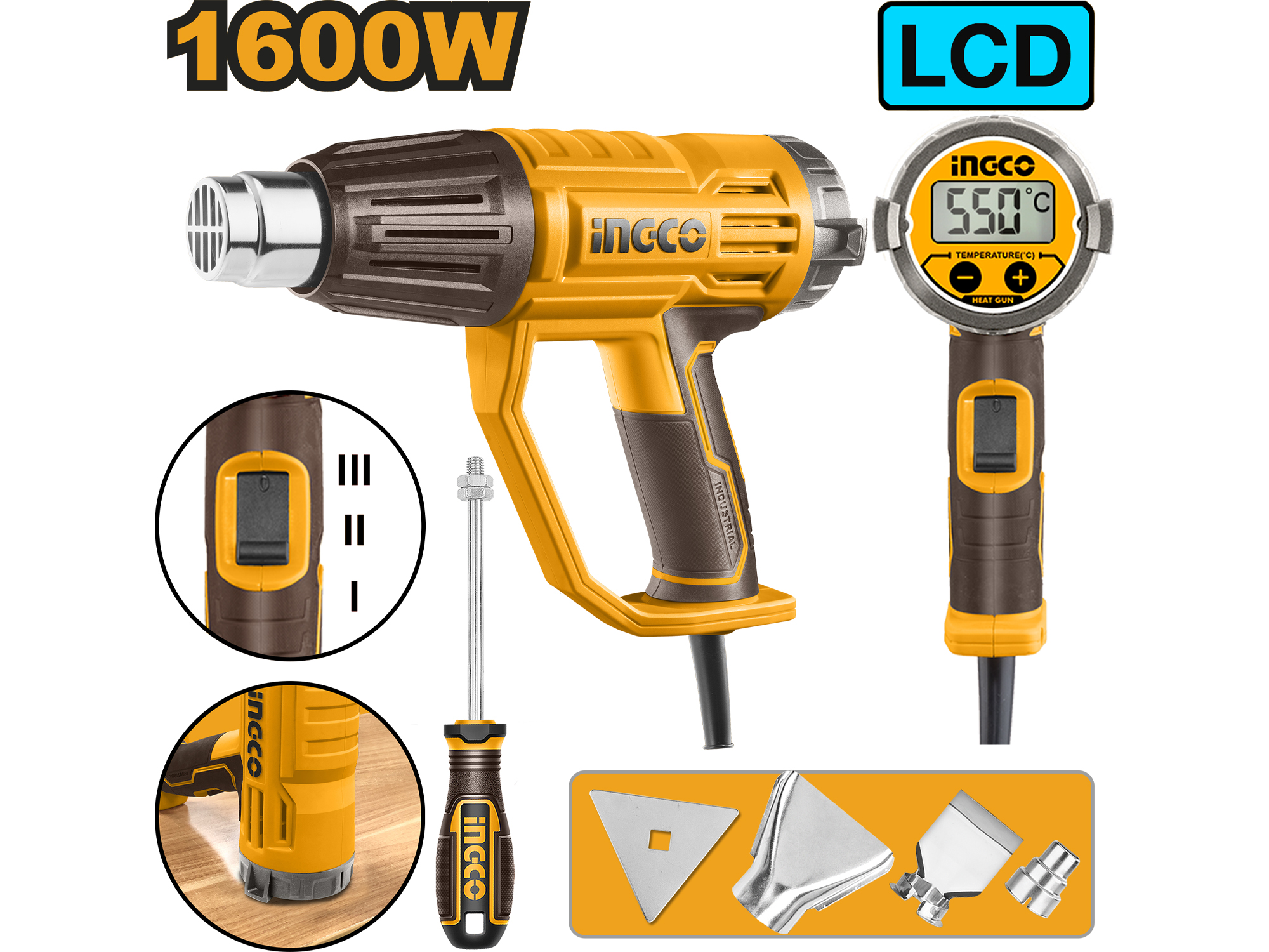 PISTOLA DE CALOR 1600W AJUSTABLE