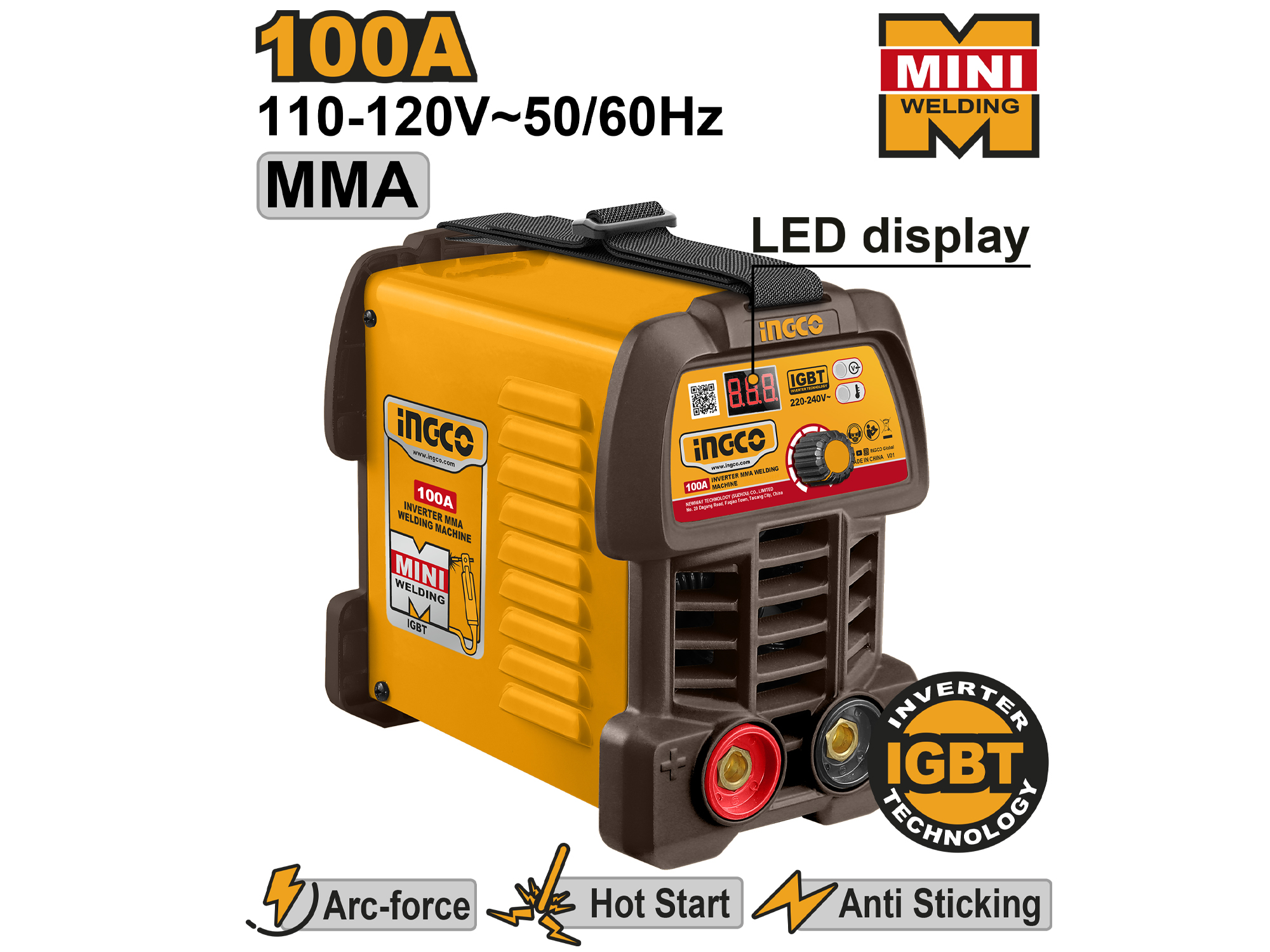 Soldadora Inverter Mma 100A Mini Con Carcasa Industrial